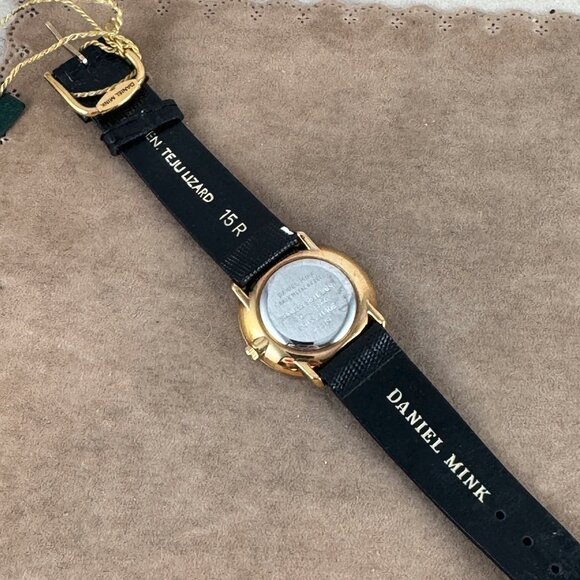 Vintage NOS in Box Designer Gold Daniel Mink Gold Dot Swiss Luxury Watch - Picture 8 of 10